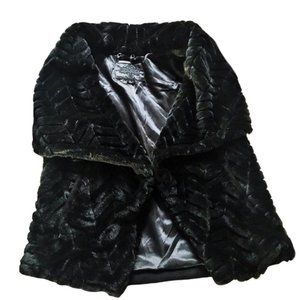 Joujou Vegan Faux Fur Black Vest Size L